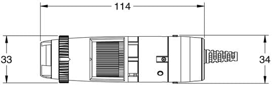 Technical drawing of Dino-Lite AF4535ZTE microscope with precise measurements