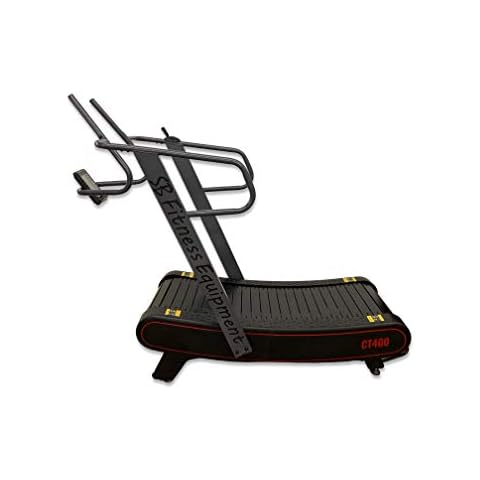 SB Fitness Equipment CT400 Self Generated Curved Commercial Exercise Workout Treadmill with 3 Resistance Levels and Front Digital Display Cover