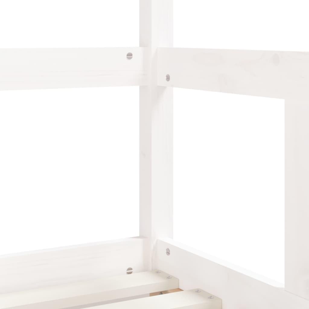 Cama infantil de madera maciza de pino, 70 x 140 cm, con somier, peldaños, protección contra caídas para niños pequeños, convertible y regulable en altura, espacio para dormir para habitación