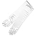 ZaZa Bridal 15.5" Long Shiny Stretch Satin Dress Gloves Below-The-Elbow Length 8BL