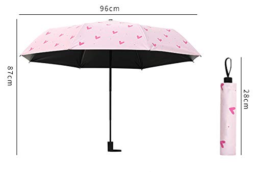 Image of House of Quirk 3-Fold Travel Umbrella - Auto Open /Close Ultra Light and Small Mini Umbrella with Carrying Pouch