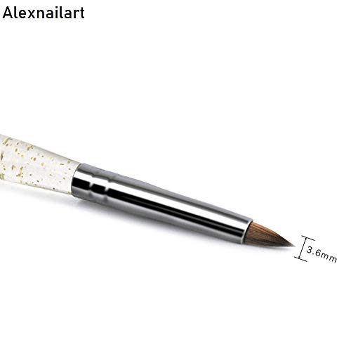 Alexnailart 10 Stück Kolinsky Nagelpinsel Set Acryl-Pinsel Malerei Nagelbürste Maniküre Design Werkzeug Schwarz Größe 2# – Bild 6