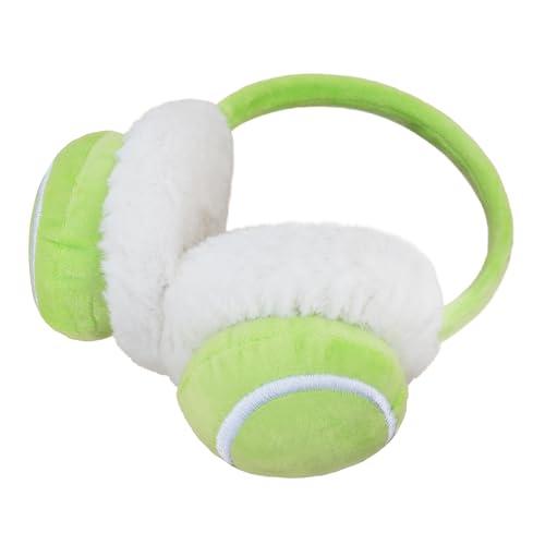 Image of JIAHG Boys Girls Cute Cartoon Football Winter Warm Earmuffs Soft Faux Fur Ear Warmers Kids Outdoor Thermal Plush Ear Muffs