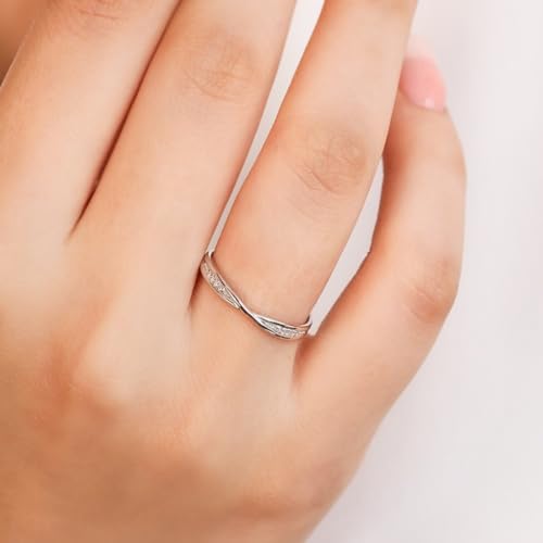 ZAVYA 925 Sterling Silver Designer Cubic Zirconia CZ Rhodium Plated Adjustable Ring | Gift for Women & Girls | With Certificate of Authenticity & 925 Hallmark - Image 3