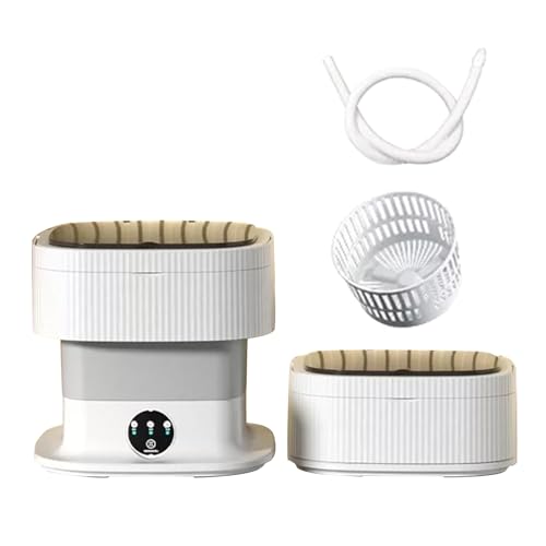Portable Washing Machine, 2 in 1 13L Large Intelligent Laundry Mini Washing Machine Foldable with Drain Basket Washer for Baby Clothes, Underwear, Apartment, Camping, RV, Gifts, Travel (Color : Purpl