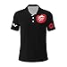 Piz*za Men's Basic Polo Hu&t T Shirts Summer Tee Tops Short Sleeve Crew Neck T-Shirts for Men Teen Boys Tshirt Work Uniform Clothes Black