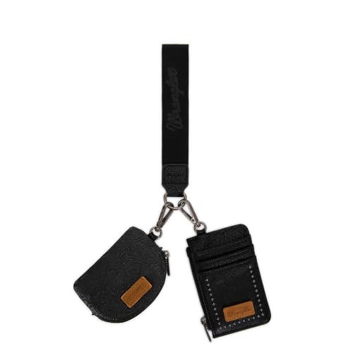 Image of Wrangler Keychain Wristlet Wallets for Women Western Dual Pouch Wristlet Credit Card Holder Wallet