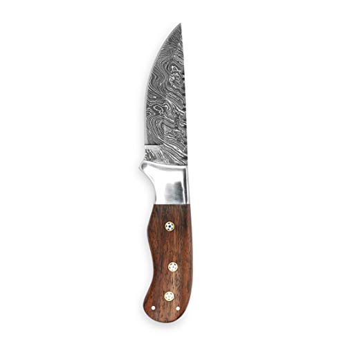 Perkin Knives u0096 Cuchillo de Caza Hecho a Mano de Damasco u0096 Hermoso Cuchillo de Camping u0096 Full Tang