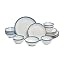Rustic White with Blue Rim