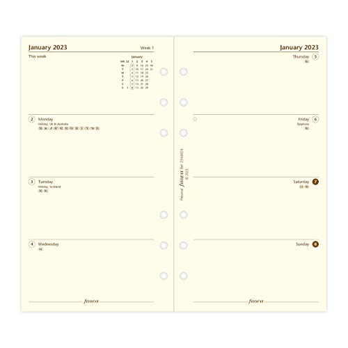 filofax monthly personal - Filofax Personal Week on Two Pages Cotton Cream English 2023 Diary, 23-68424