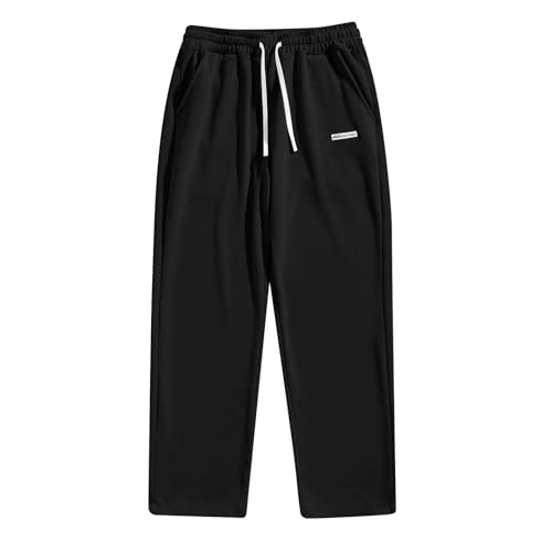 Mens Corduroy Pants Loose Elastic Waist Open Bottom Sweatpants Baggy Drawstring Wide Leg Lounge Pants with Pockets3