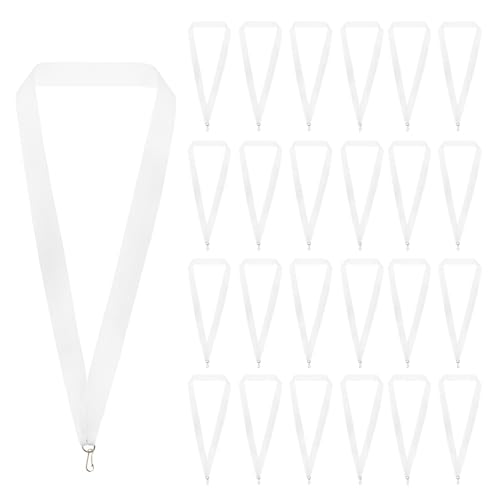 Rubans de cou pour médailles blancs en polyester PATIKIL avec attaches snap, lot de 66 pcs