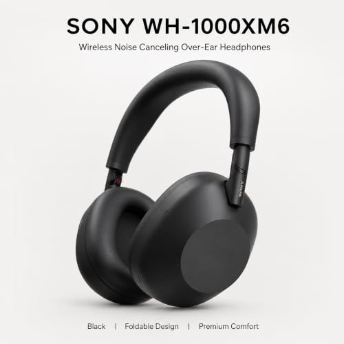 Sony WH-1000XM6 The Best Noise Canceling Wireless Headphones, HD NC Processor QN3, 12 Microphones, Adaptive NC Optimizer, Mastered by Engineers, Studio-Quality, 30-Hour Battery with Deco Guide Bundle - image 8