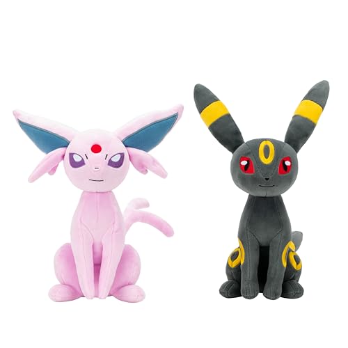 Pokemon 8' Espeon & Umbreon Plush 2-Pack - Officially Licensed - Eevee Evolution Figures - Authentic Soft Stuffed Animal Toy - Gift for Kids, Boys,...