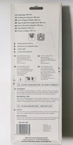 GRÜNTEK Folding Pruning Saw - Teflon-Coated Blade, Soft Cork Handle - 180mm Hand Saw for Wood and Trees 10 GRÜNTEK Folding Pruning Saw - Teflon-Coated Blade, Soft Cork Handle - 180mm Hand Saw for Wood and Trees - Image 10