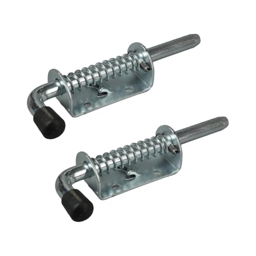 2 Pièces Loquet à Ressort en Acier Inoxydable 128 mm, Boulons à Ressort Robustes pour Porte de Garage, Jardin, Placard, Sécurité Améliorée pour Maison...