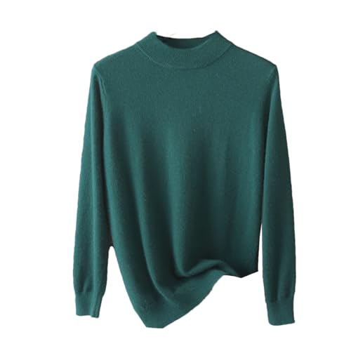 Dcvmvmn Men's Half-High Collar Sweater Solid Color Wool Knitted Pullover