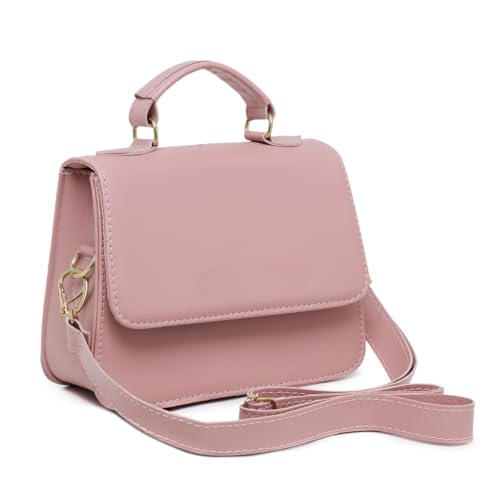 Bolsa Feminina Pequena Alça Removível De Mão e Ombro (Rosa)