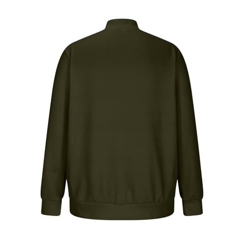 Men's Vintage Half Zip Pullover Shirts Tops Stylish Casual Long Sleeve Stand Collar Sweatshirts with Elbow Patches3