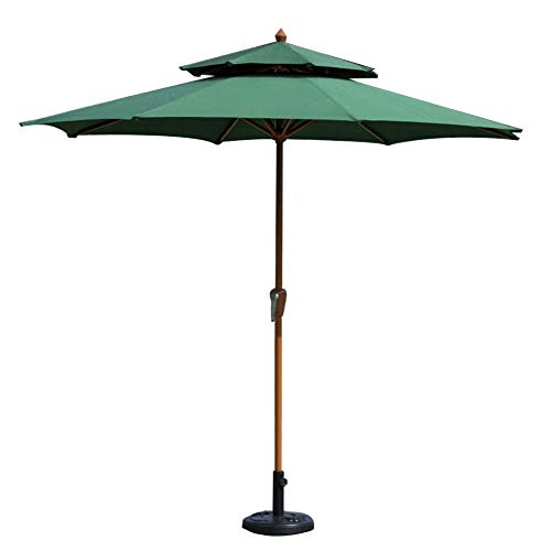 Parasol de jardin anti UV vert foncé 2.7M pour ombrager la table