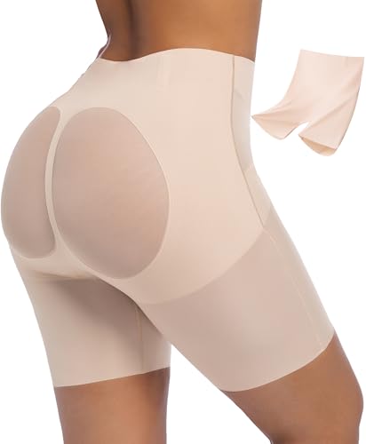 PRETTYWELL Womens Shapewear Shorts Mid-Waist Tummy Control Butt Lift Slip Shorts for Dresses,Seamless no Roll Thigh Slimmer