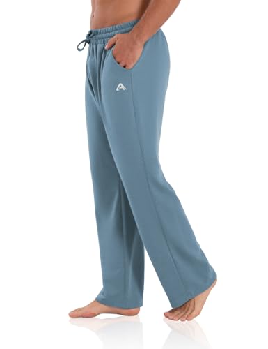 Image of Agnes Urban Men's Joggers Sweatpants Open Bottom Straight Leg Casual Loose Fit Running Athletic Jersey Pants with Pockets