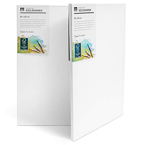 2er-Set Künstler-Leinwand zum Bemalen 40x60m groß. Die leere, weiße...