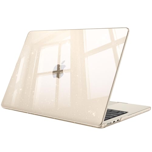 Image of Fintie Case for MacBook Air 13.6 A3449 /A3240 /A3113 /A2681, Glittering Orange | 2022-2026, M2 /M3 /M4 /M5, Snap-On Shell Cover, Full Port Access, Easy On /Off, Lightweight