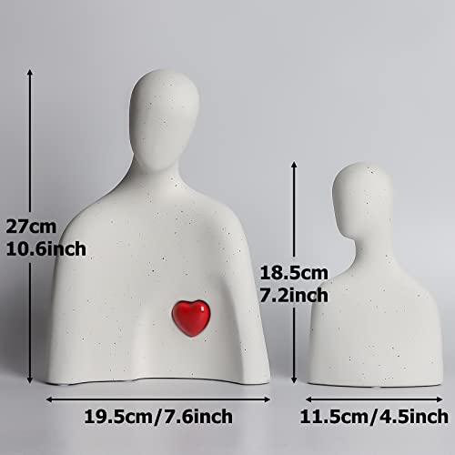 Decostatue Lover Statues For Table Decor, 10'' Ceramic Sculpture For Shelf Decor, Modern Couple Art Porcelain Sculptures Gifts For Anniversary, Romantic Figurine For Home, Bedroom, Office & Bookshelf #TOP5