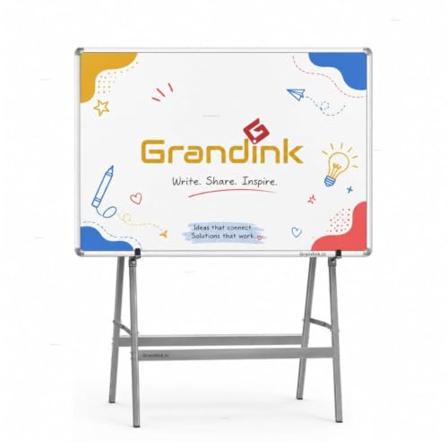 Image of Grandink 6 Feet Four Leg Metal Easel Stand for Whiteboard & Display