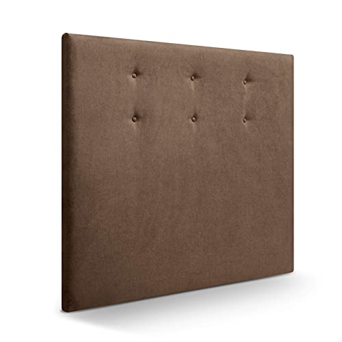 SUENOSZZZ-ESPECIALISTAS DEL DESCANSO Cabecero de Cama Bruselas tapizado en Tela para Camas de 90 (100 x 120 cm) Tela Marron Cover