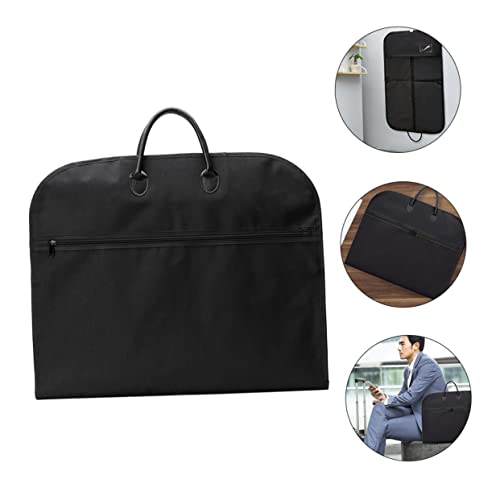 Portable Suit Bag Hanging Feature Oxford Cloth Garment Bag for Dresses Cover Suit for Insects Stains Protection Black 6