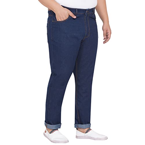 Image of JOHN PRIDE Plus Size Men's Stretchable Mid-Rise Comfort Fit Clean Look Cotton Jeans for Men