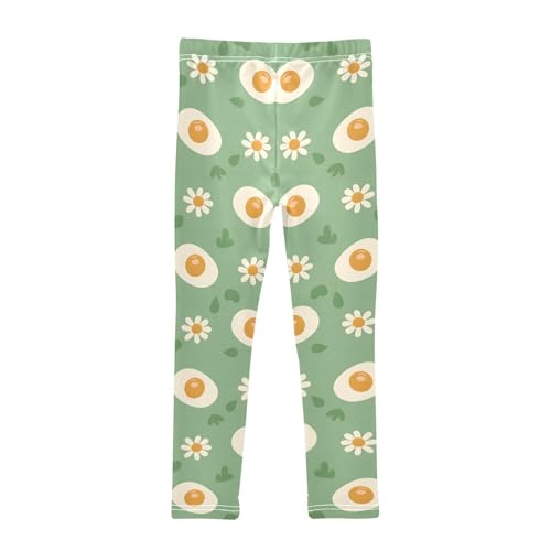 Green Eggs Daisies Hearts Girls Leggings Soft Stretch Workout Yoga Dance Pants for Kids Casual Tights2