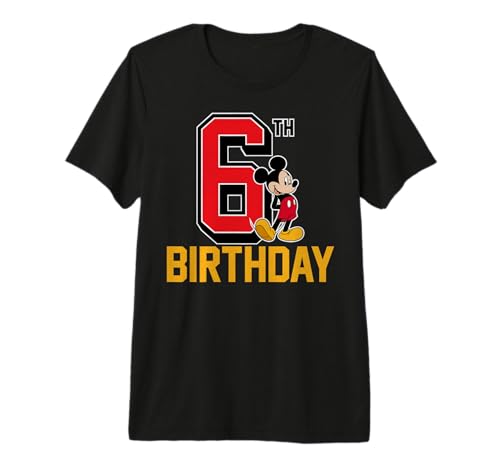 T-shirt Mickey Mouse 6 ans pour une fête d'anniversaire Disney réussie
