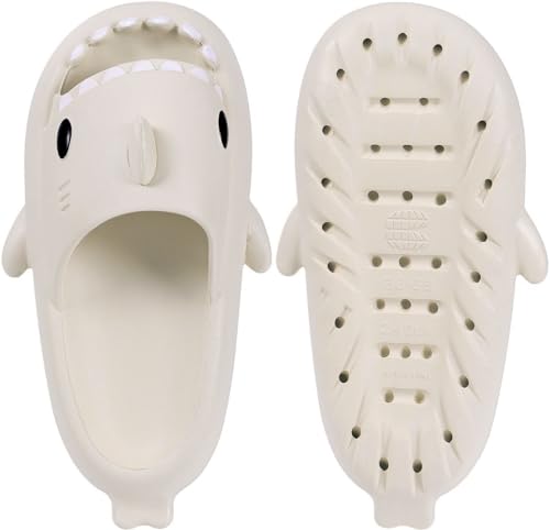 Image of KVbabby Kids Shark Slides Boys Girls Cloud Sandals | Cloud Sandals,Open Toe,Beach Pool Water Shoes,Slip-on,Lightweight,Non-Slip,Soft,Flexible,EVA Slippers