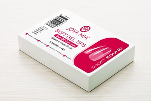 Soft Gel Nail Tips Full Cover Nail Tips Kit for Soak Off Nail Extensions, 550 Pcs Clear Soft Pre-buff PMMA False Press on Nail Tips, 11 Sizes - 10 Shapes to choose from (Short Round)