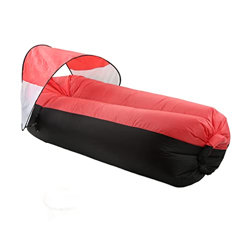 Outdoor Inflatable Couch, Lounger Air Sofa Camping Chair for Outdoor Camping Hiking (Black Plus Red)