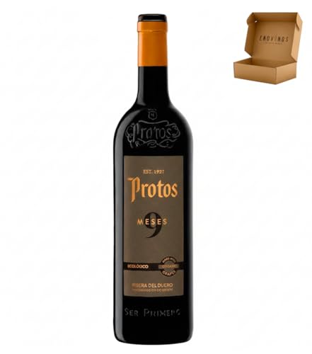 Vino Tinto Ribera del Duero Protos 9 Meses Ecologico - 1 x 75 cl - Pack de 1 Botella - Caja Reforzada - Mejor Seleccion ENOVINOS THE WINE BRAND (Pack 1 Botella, 750, mililitro)