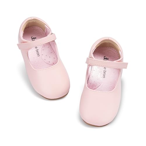 THEE BRON Little Girls Princess Shoes 3-12 Years Ballet Flats Soft Non-Slip Dress Shoes for Wide Feet