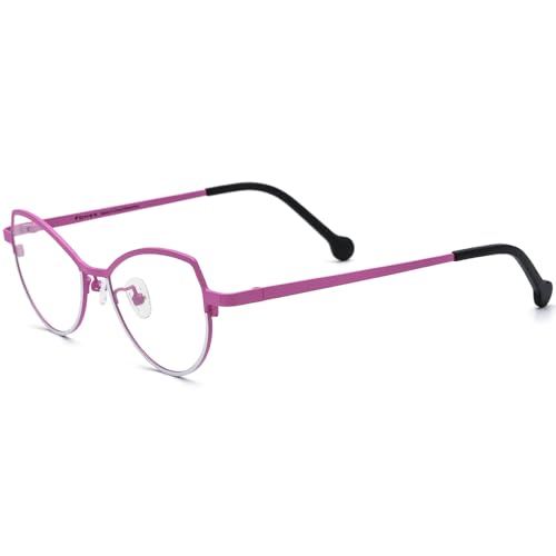 Image of FONEX Colorful Pure Titanium Glasses Frame Women Retro Round Eyeglasses