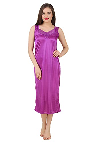 Image of Fasense Women's Satin Maxi Casual Regular Nightgown