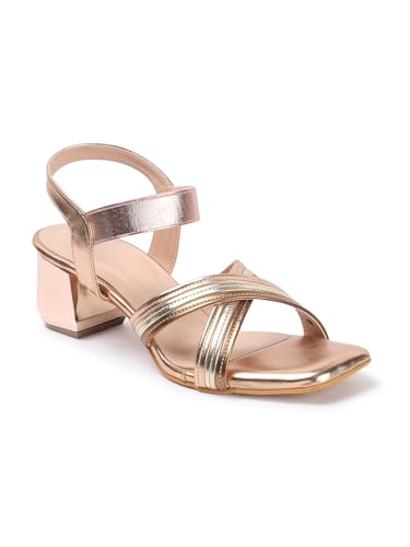 Image of Carlton London Women Stylish Fashion Embellished Sandals for Outdoor, Party, Wedding and Holidays with Block Heels