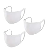 UNIME 3 Pack Cotton Mouth Mask Anti Dust Mouth Mask,Unisex White Face Mask Reusable Fashion Mask Anime Face Mask Washable Mask Reusable Mask for Cycling Camping Travel for Adults Men Women