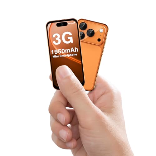 ZOKOE 3G Mini-Handy entsperrt 1950-mAh-Akku Dual-SIM Gesichtserkennung 3 88-Zoll-HD-Display niedliches handliches Zweit-Handy kleines Smartphone für Kinder und Schüler (Orange-3G)
