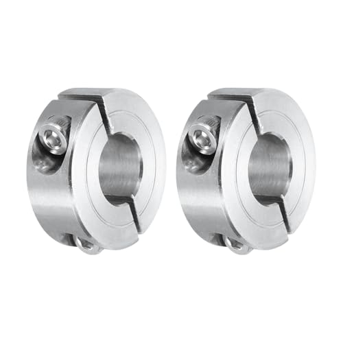 MECCANIXITY 2Pcs Shaft Collar 13mm Bore Double Split 304 Stainless Steel Clamping Shaft Collars for Industrial Automation Conveyor Belt Systems
