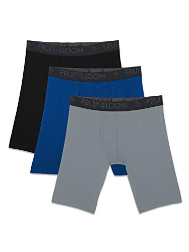 Image of Fruit of the Loom Men's 3-Pack Breathable Long Leg Boxer Brief