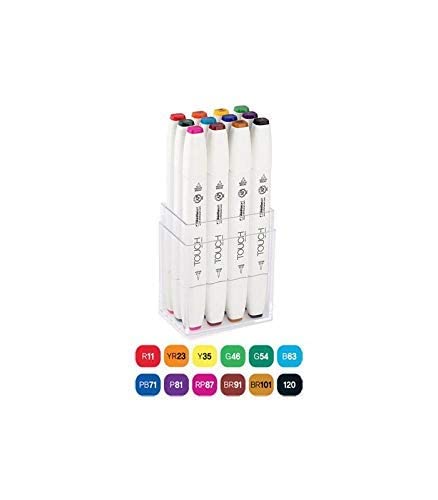 like it Dual Tip Colorful Art Markers Sketch Pens 12 Colors With Carrying Case For Painting Sketching Calligraphy Drawing -Twin Head Permanent Colouring Marker Pens For Kids Adult, Multicolor