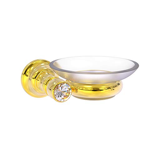 Allied Brass Cc-62 Carolina Crystal Collection Wall Mounted Soap Dish, Polished Brass #TOP4
