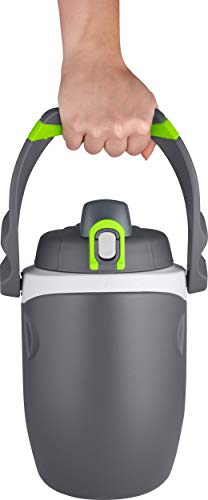 Image of Thermos 64 oz Hydration Bottle with Flip‑Up Spout, Foam Insulation, Carry Handle & Locking Lid, Half‑Gallon Water Jug for Sports, Workouts & Outdoor Use, Charcoal